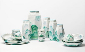 “紙藝”瓷器山水器皿