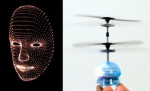 螢火蟲直升機(jī)組成的漂亮3D人臉圖